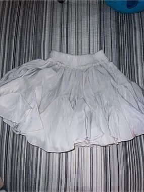 White Ruffled Mini Skirt - Women